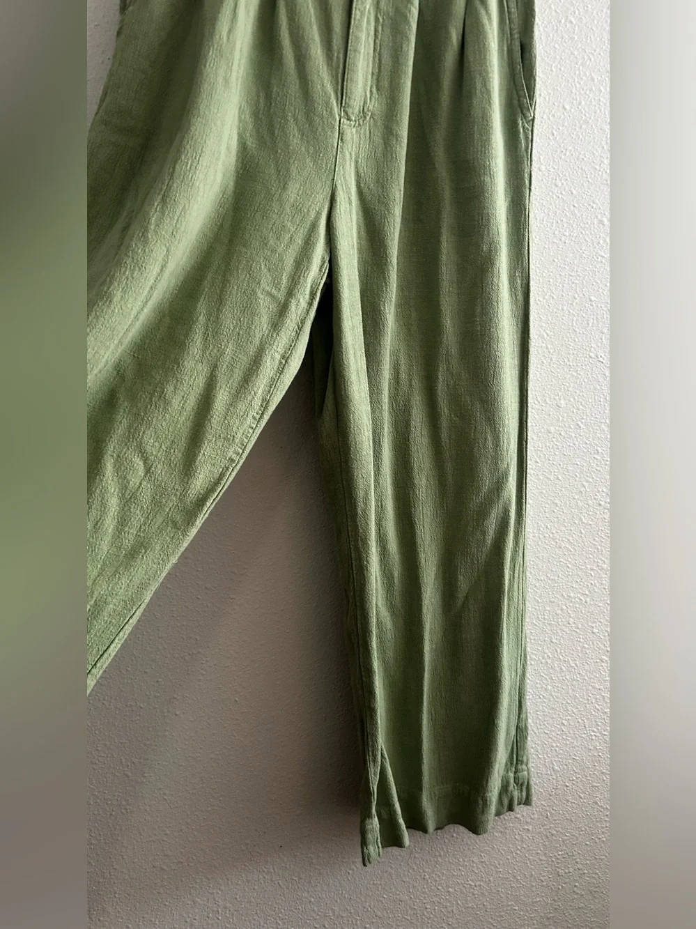 Z Supply Olive Wide-Leg Pleated Pants